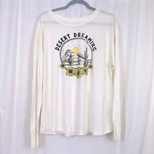 C&C California Long Sleeve Desert Dreaming Graphic Top‎ Size Large NEW
